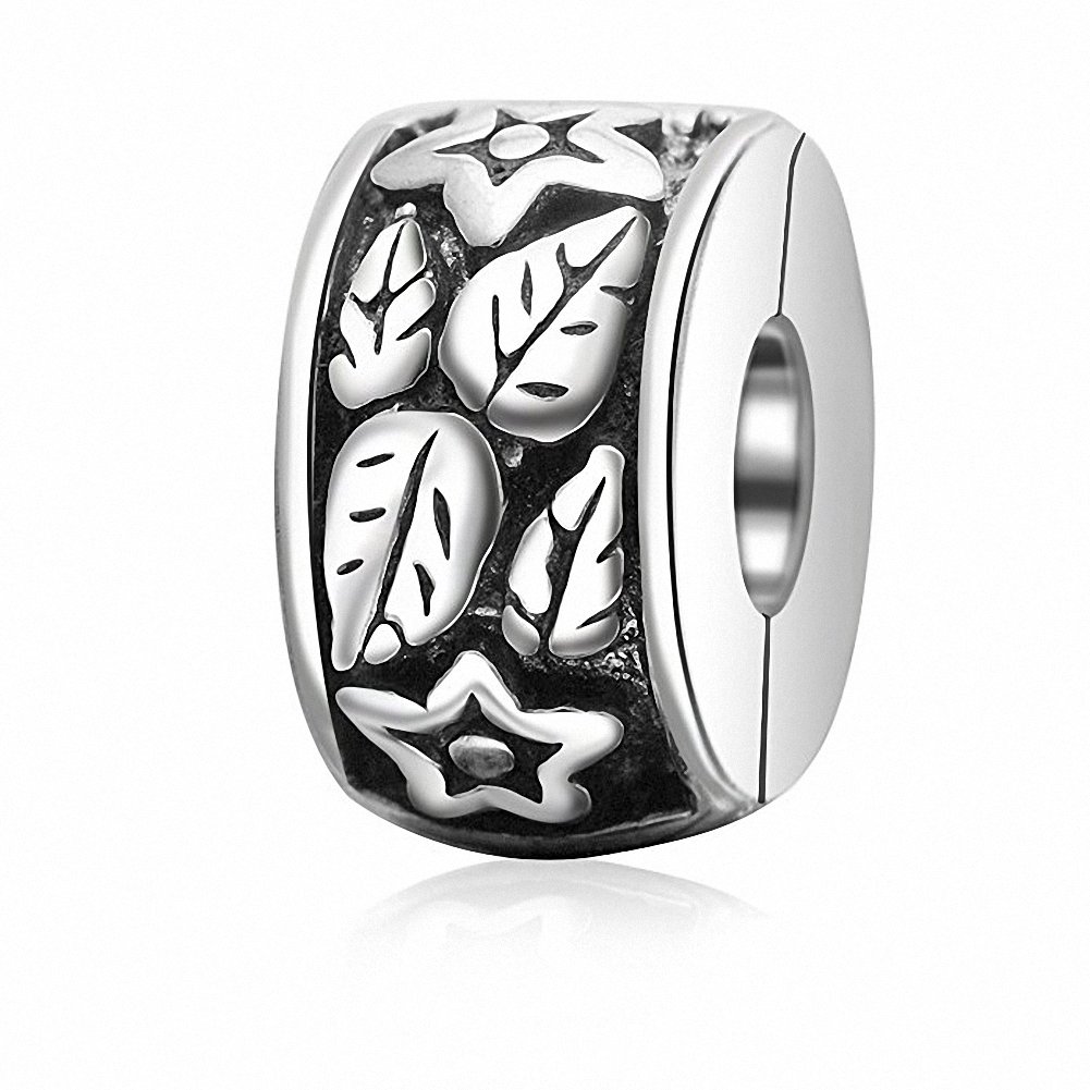 SOUKISS Authentic Sterling Silver Charm Clip Lock Stopper Bead Fit Bracelets,Xmas Mothers Gifts for her