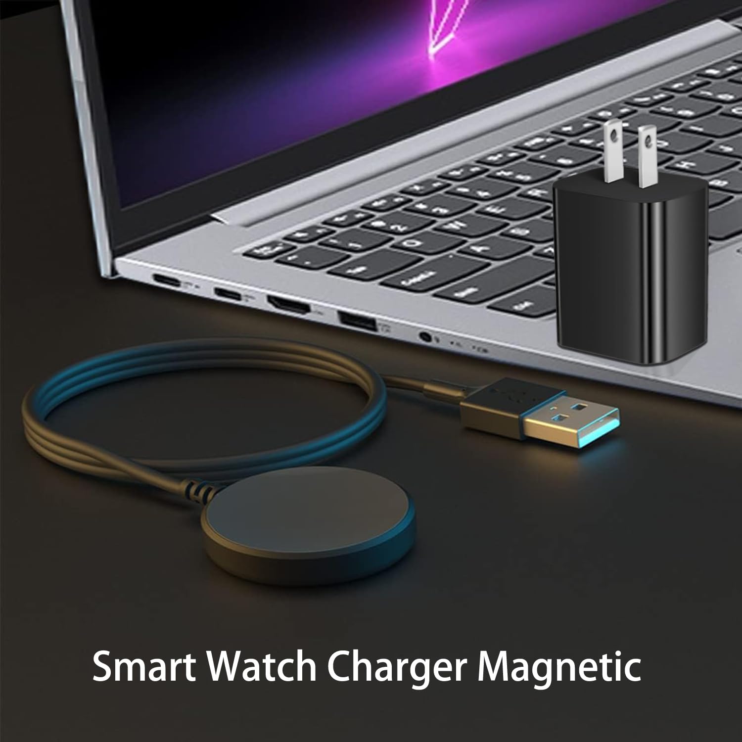 Câble de charge rapide sans fil pour montre intelligente - Accessoires magnétiques compatibles avec Samsung Galaxy Watch 8/7/6/5/4/3/Ultra/6 Classic/FE/Active 2/Galaxy 5 Pro Cargador Samsung 3 m