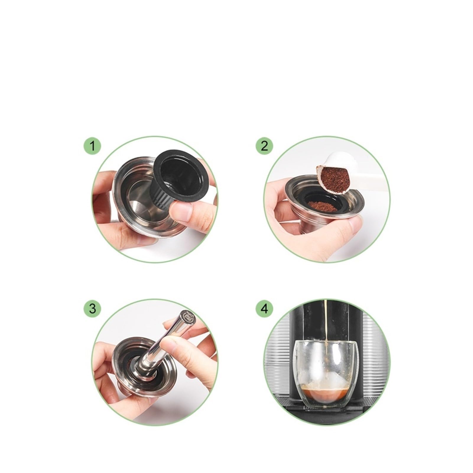 INEOUT Transform For Nespresso Coffee Tool Capsules Adapter Holder Filter Compatible con Vertuo Compatible Compatible con Gusto Crema Maker Converter