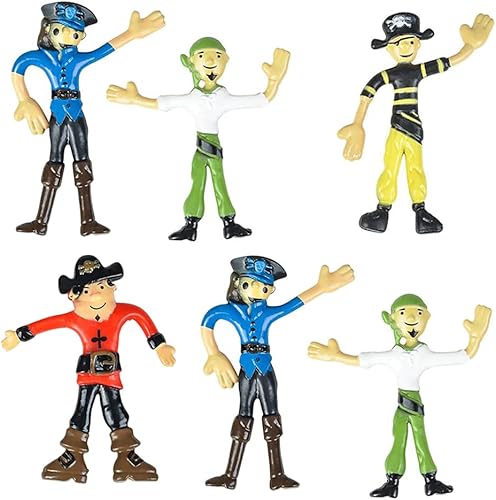 Miniatura 5 de The Dreidel Company Juguete flexible de piratas de San Patricio para niños, premios de cumpleaños y rifas, 3.75 pulgadas (paquete de 6)