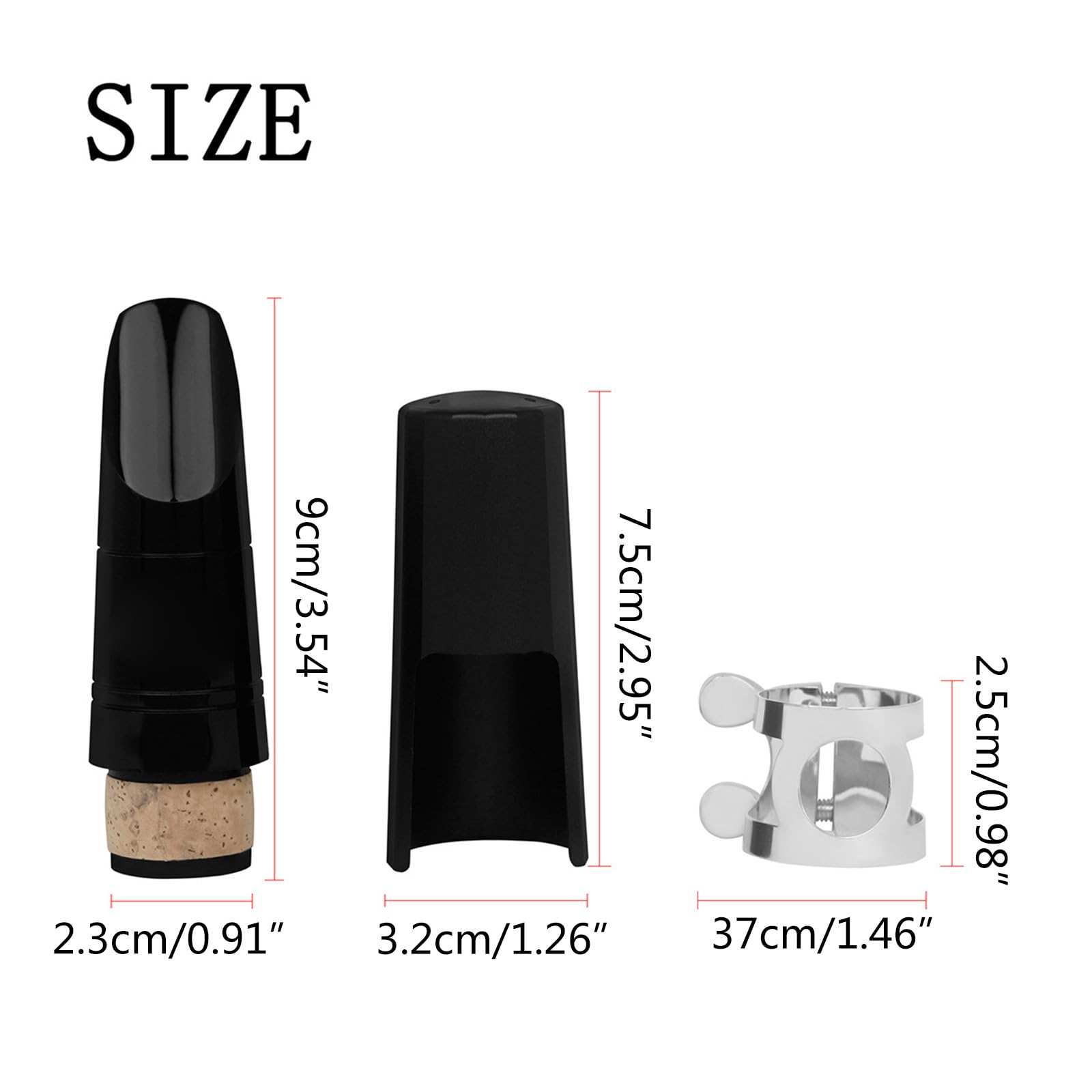 Amazon | クラリネットマウスピースセット リガチャーとキャップ付き