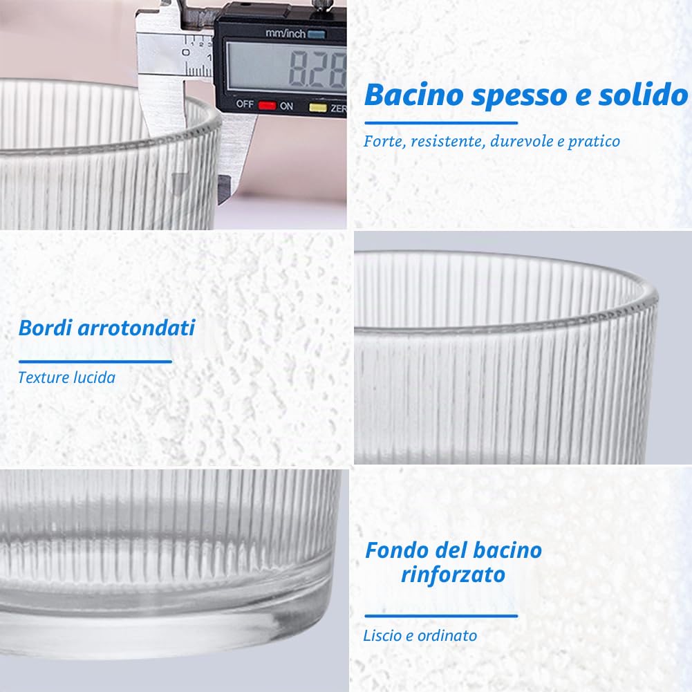 Set di 8 ciotole da dessert da 200 ml, ciotole per insalata, piccole ciotole in vetro trasparente, impilabili per dessert, salse, lavabili in lavastoviglie