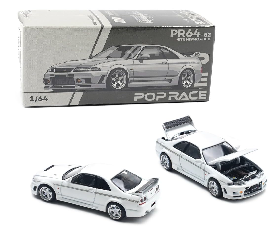 Modelo de carro fundido 1:64 compatível com Nissan Skyline R33 GT