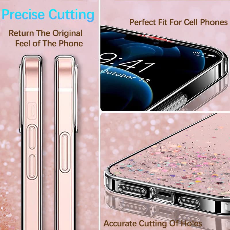 Yarxiawin Compatibile con custodia Xiaomi 12 Glitter Transparent Glitter Silicone, Cover Xiaomi 12 Custodia Xiaomi 12 Lucida Sottile Rosa Sottile Slim Case Antiurto (Nero