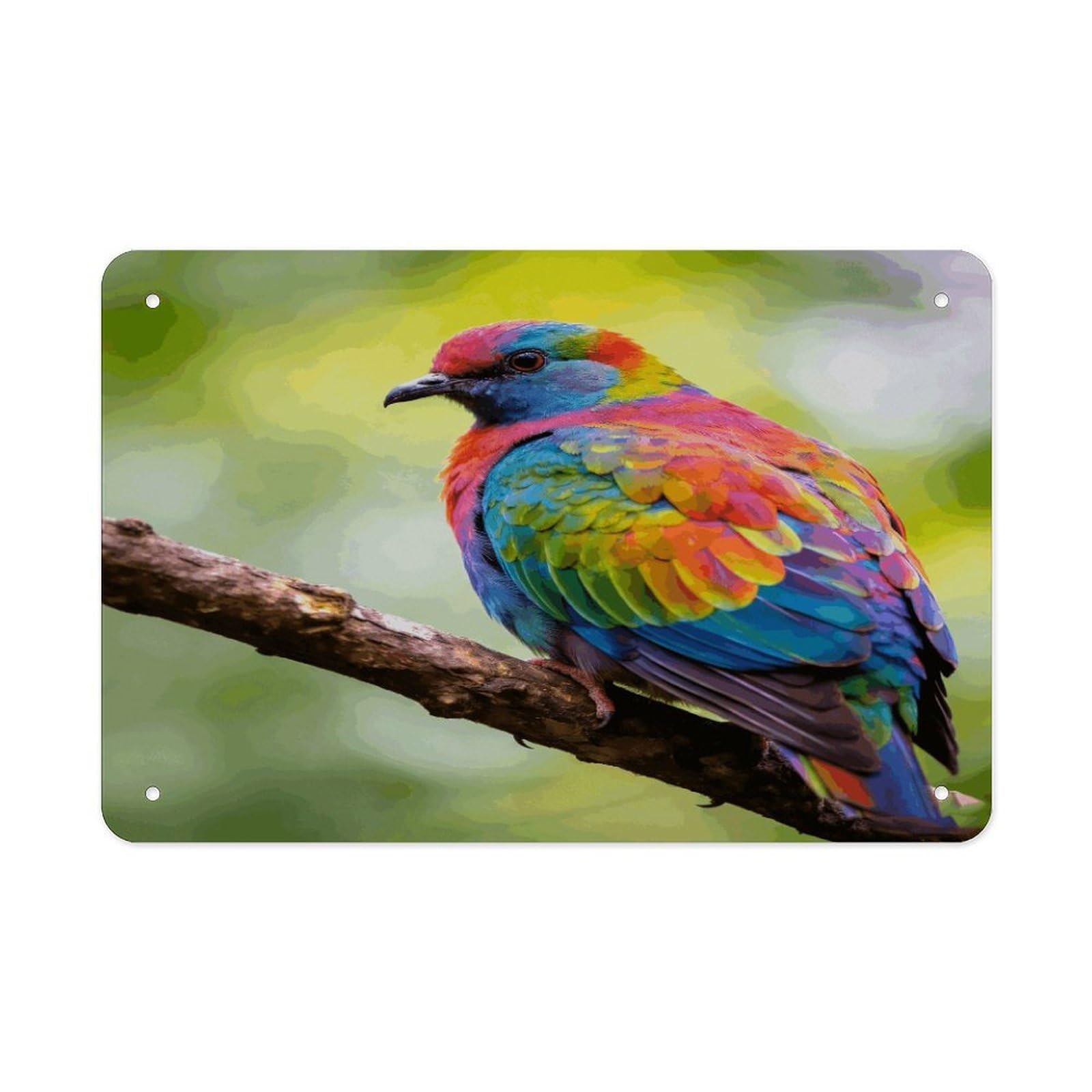 Fodpand Style With Colorful Feathers Wall Art Metal Tin Signs Bar Metal Tin Sign Wall Decor For Home Living Room Bedroom Toilet Hotel Halloween Decor Gifts 7.9X 11.8 Inch