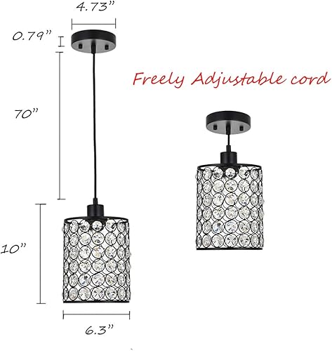 Miniatura 2 de Lámpara colgante moderna de cristal para isla de cocina, paquete de 2, lámparas colgantes con cable largo ajustable, luces colgantes de techo de