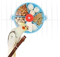 Vista 10 de Bird Creative Foraging System Wheel Seed Food Ball Rotate Training Toy for Small and Medium Lorts Periquito Cockatiel Conure (Púrpura)