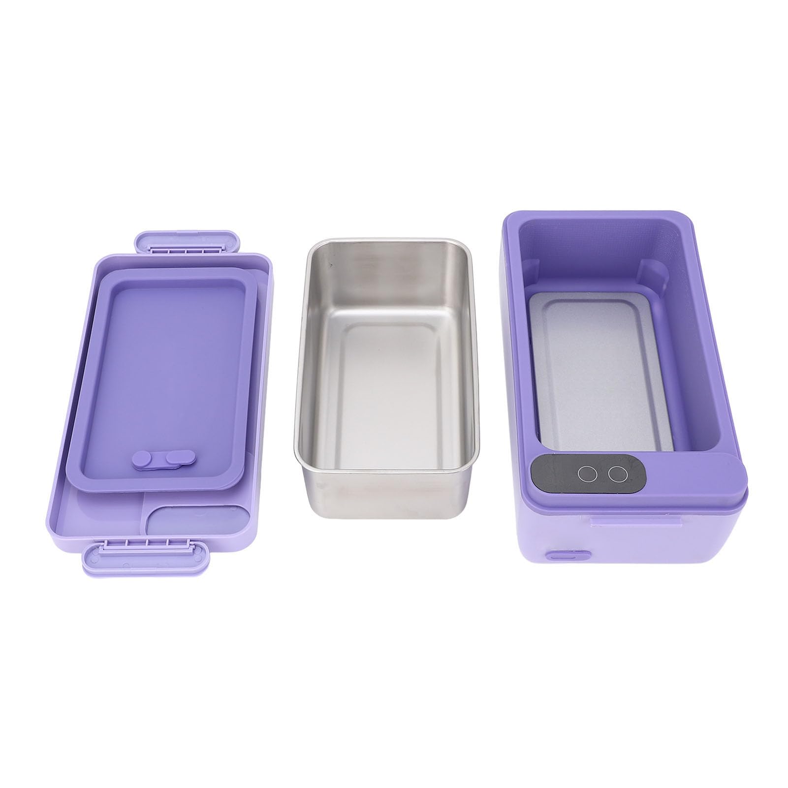 CHICIRIS Lunch Box Elettrico Portatile con Rivestimento in Acciaio Inossidabile 304 Riscaldamento Elettrico per Studenti Impiegati capacità 1 Litro (Viola)