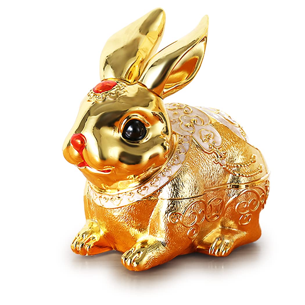 K COOLRabbit Metal Ashtray with Lid, Windproof Portable Cigarette Ashtray for Indoor or Outdoor Use, Ash Holder for Smokers, Desktop Smoking Ash Tray for Patio Porch Reception Decoration (Gold)