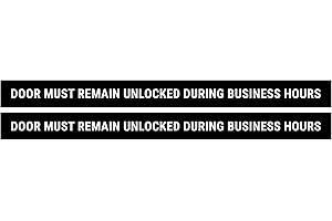 This Door To Remain Unlocked During Business Hours Sign Adhesive Decal Sticker...