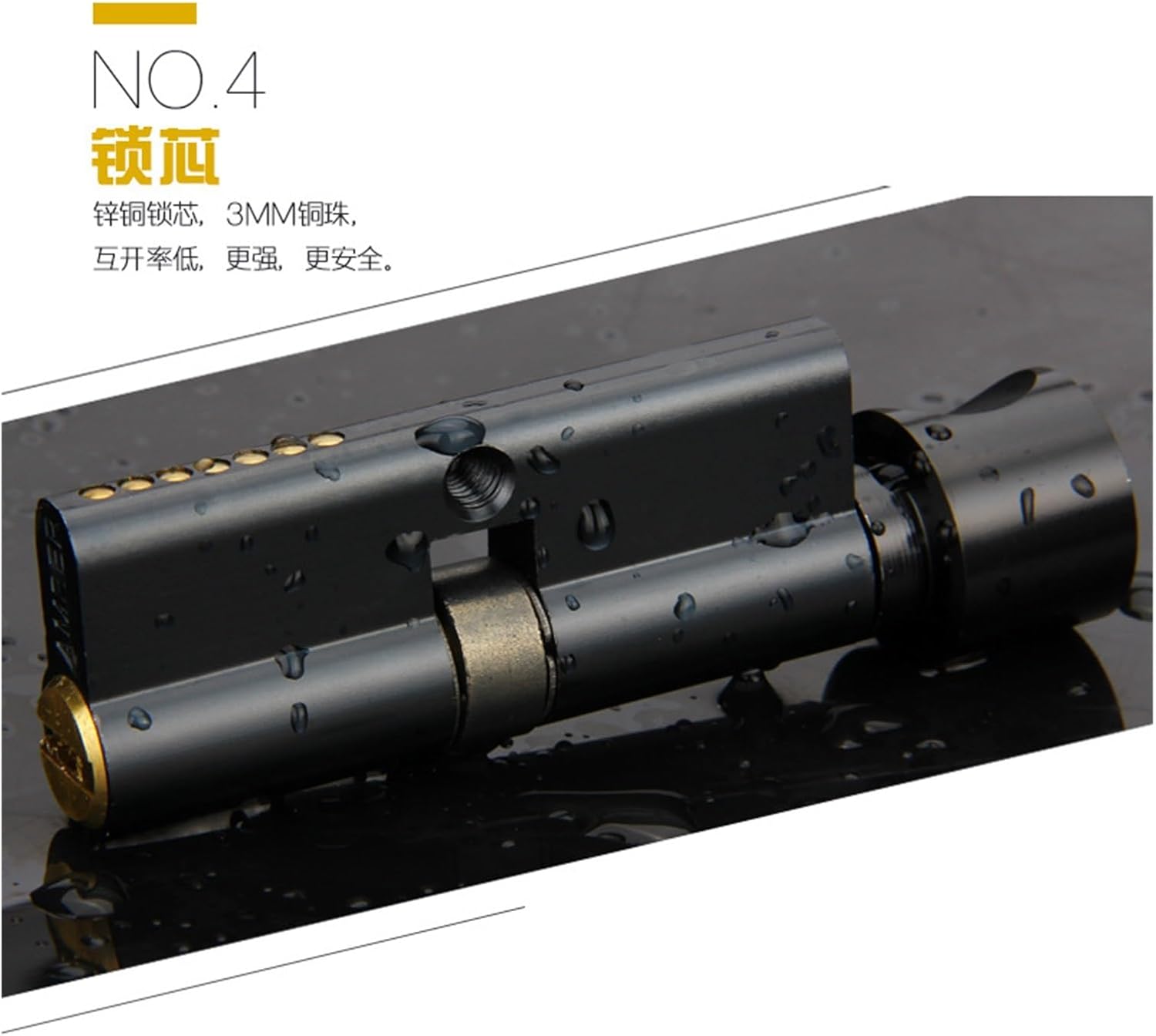 American Bathroom Door Lock Black Indoor Silent Wooden Door Split Anti-Theft Lock Bedroom Lock(H)