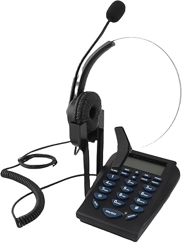 Teléfono de centro de llamadas con auriculares, teléfono multifuncional con cable con cancelación de ruido y pantalla de llamadas entrantes,