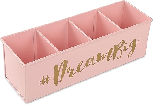 Miniatura 10 de DUDKI - Organizador de escritorio de metal para decoración de escritorio de oficina en casa, 4 compartimentos para bolígrafo y soporte de