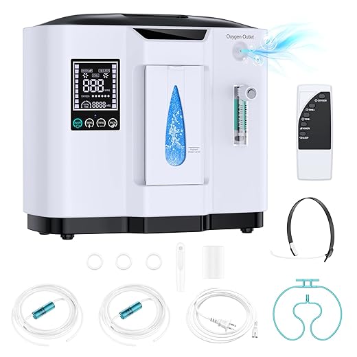 Oxygen Concentrator, Portable Oxygen Concentrator for Home Use, Oxygen Generator, with Oxygen Tubing, Stable Supplemental Oxygen, Can Remote Control, Low Noise