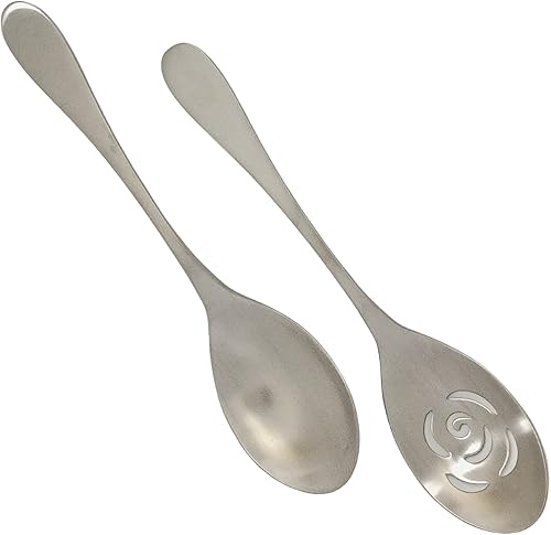 Miniatura 4 de Knork Cuchara de servir original forjada, mate, extra grande, juego de 2 piezas, color plateado