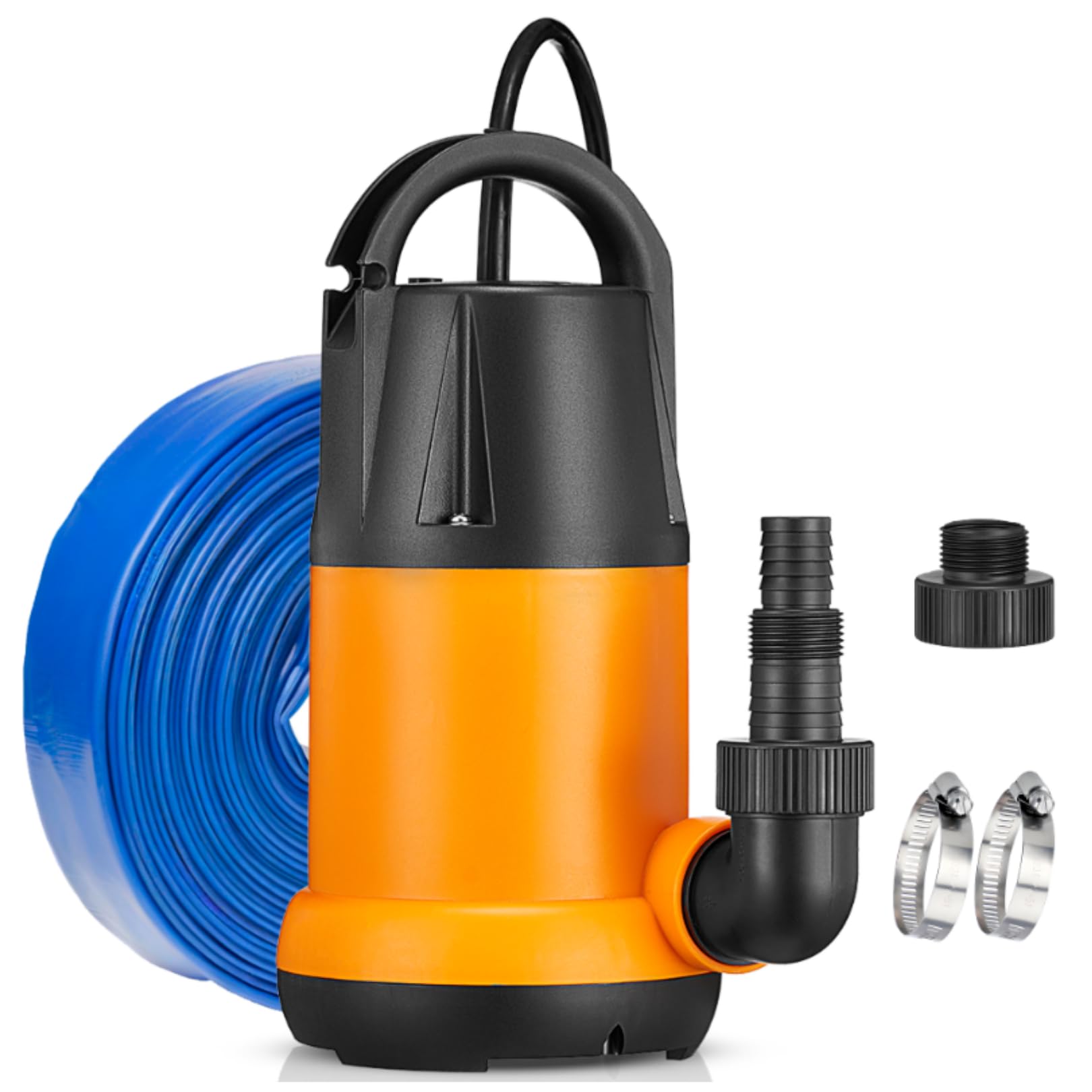 Submersible Sump Pump, Water Pump With 25Ft. Water Hose, Portable Utility Pump, Water Transfer Pump with 25-Foot Cord, 4000 GPH, Ideal for Swimming Pool, Garden Pond, Basement