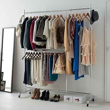 Amazon｜ディノス 衣類収納 ハンガーラック パイプハンガー 幅と