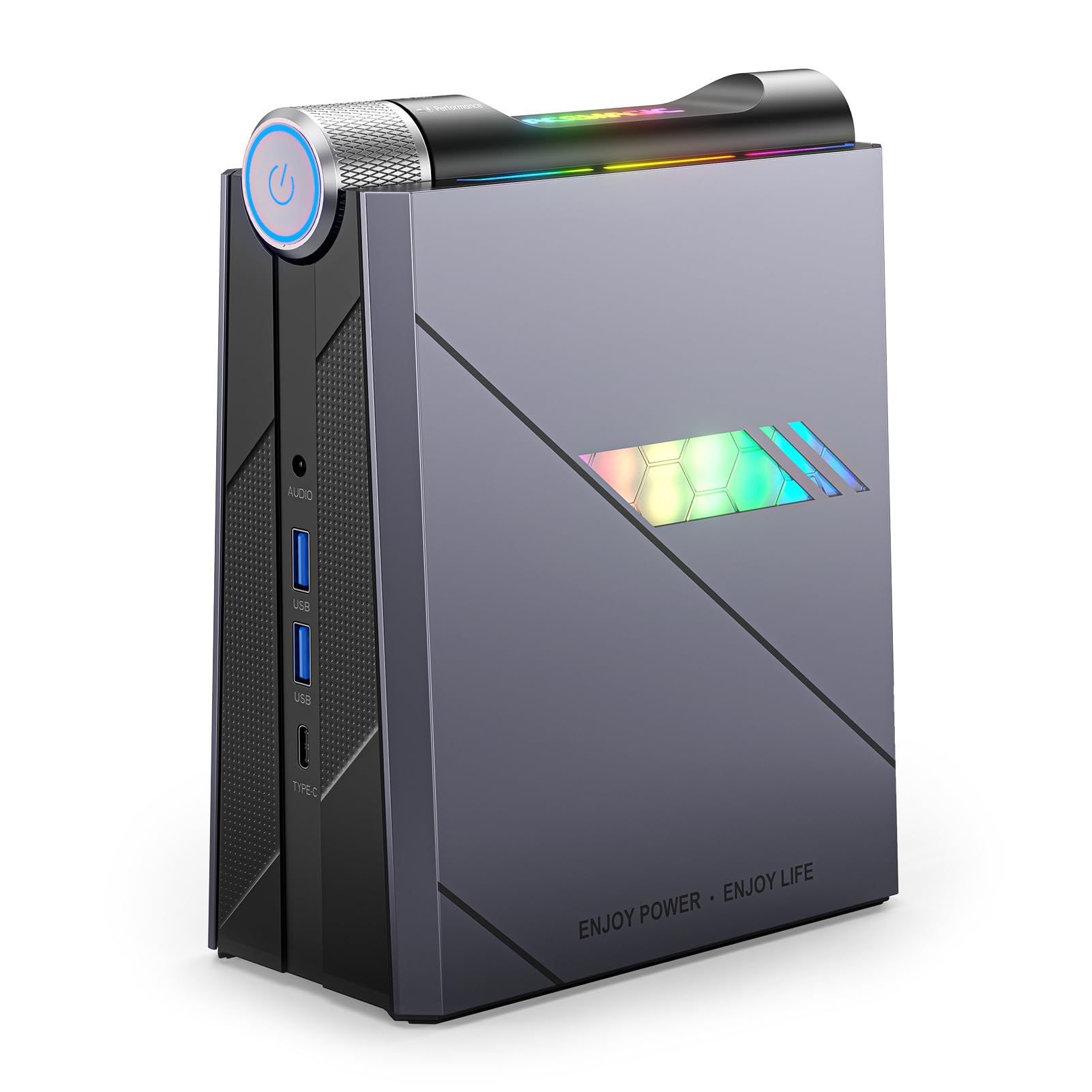 ACEMAGIC AD08 Mini PC, Ιntel i7-11700B (8C/16T, hasta 4,8 GHz), 32 GB DDR4 1024 GB NVME SSD,Mini Ordenador de Sobremesa con WiFi 6 | TDP 45W | RGB DDR | Type-C