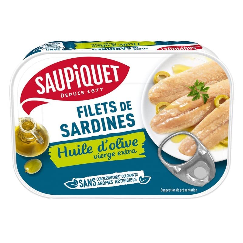 SAUPIQUET FILETS SARDINES HUILE D'OLIVE VIERGE EXTRA 100G - SAUPIQUET - LOT DE 5 - Offre Special