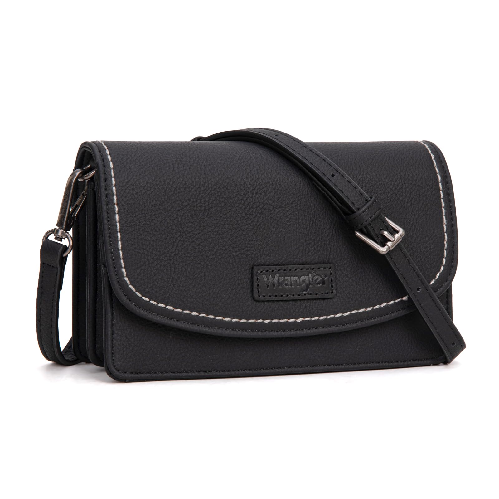 Wrangler Small Crossbody Bag for Women, RFID Blocking Wallet Purse with Adjustable Strap, Multi-Compartment Shoulder Handbag