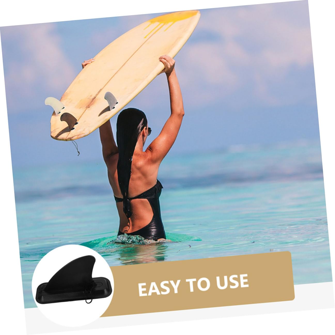 NOLITOY 2 Sets Ailerons pour Planche de Surf et Paddle Board en Plastique Noir, Séparateur d'eau Amovible Fixation Coulissante pour Meilleure Stabilité et Contrôle