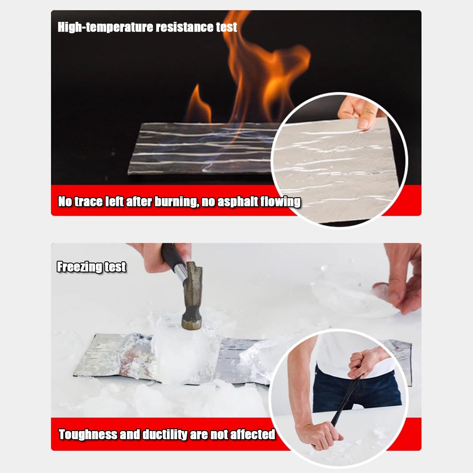 Cinta autoadhesiva de reparación de techo, fieltro impermeable de asfalto, resistente a los rayos UV, resistente a la intemperie, restauración rápida para juntas y desgarros de techo