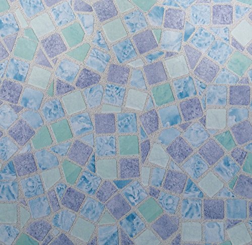 Klebefolie - Möbelfolie Mosaik blau Dekorfolie 67.5 cm x 200 cm Selbstklebende Folie Mosaikfliesen - Bastelfolie Selbstklebefolie Designfolie Cover