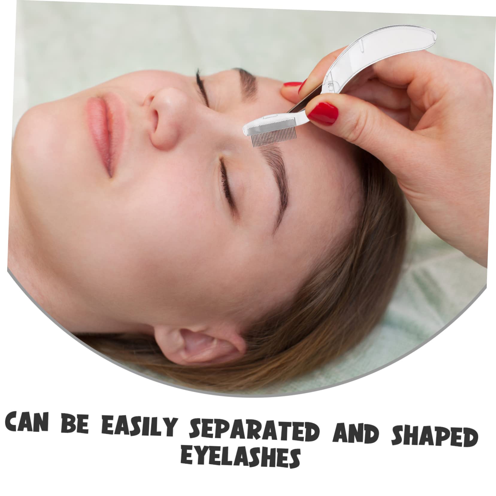 FRCOLOR 10 Peine plegable para cejas de acero inoxidable, herramientas para extensiones de pestañas, peines de pestañas portátiles, herramienta de maquillaje, peine de belleza para cejas, cosméticos