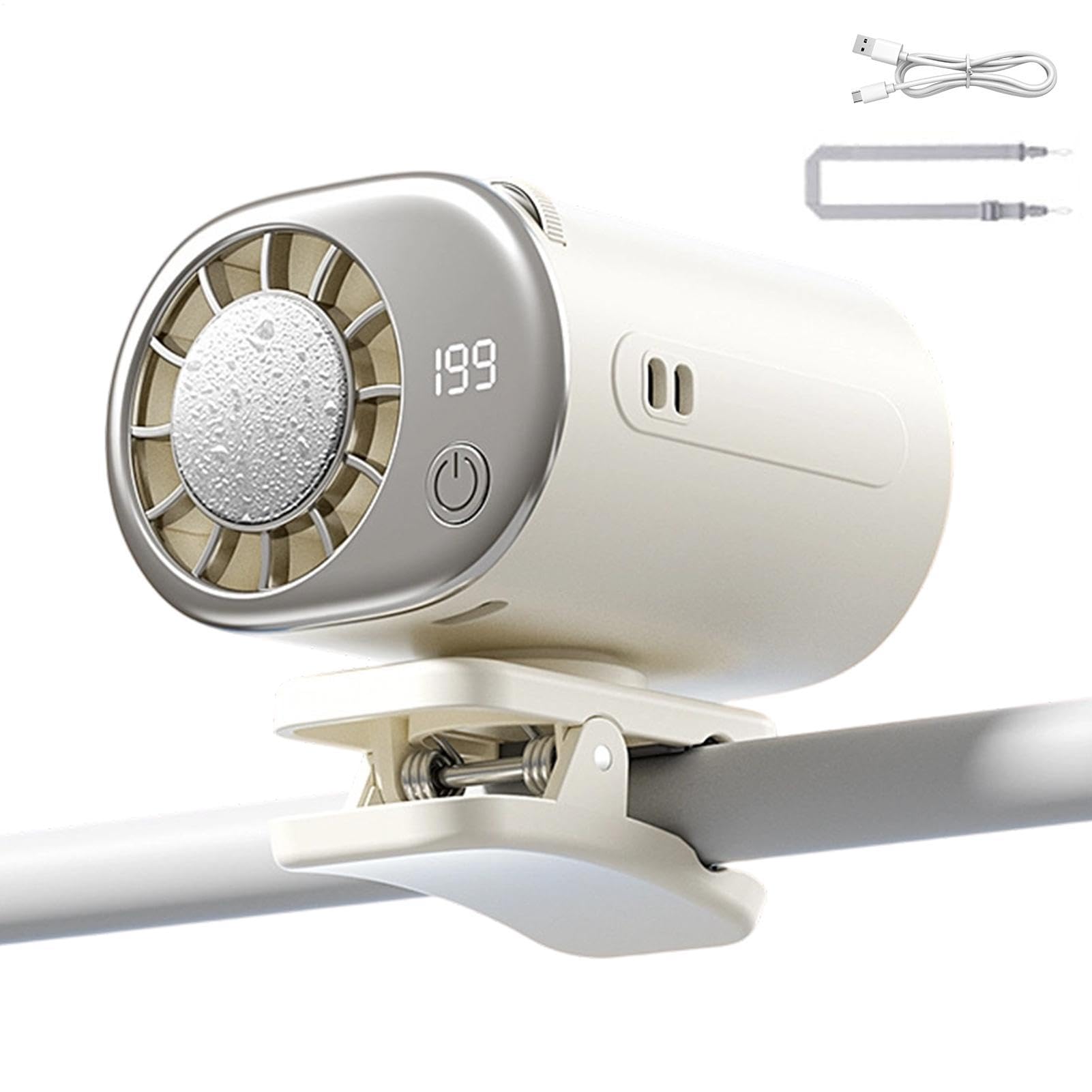 Ventilateur de camping à pince orientable idéal pour pique-nique et plage