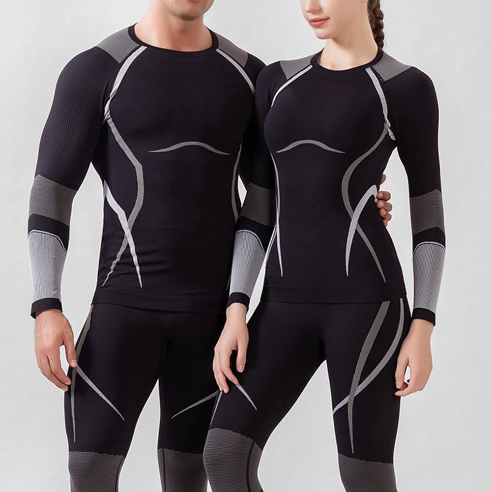 MISSMAO Thermounterwäsche Herren, Skiunterwäsche Winter Thermowäsche Se Warm Weich Funktionswäsche Atmungsaktiv Thermo Unterwäsche Thermounterhemd Thermounterhose für Outdoor-Aktivitäten