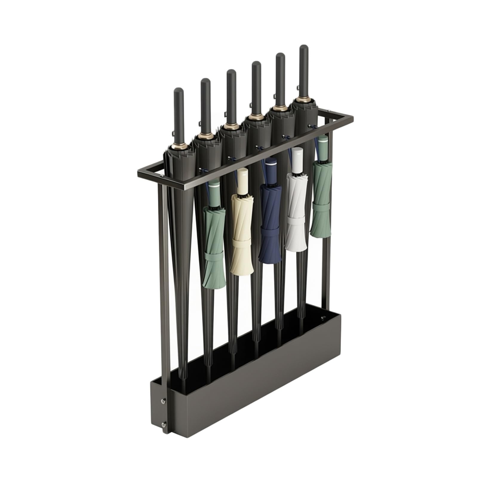 ZFUCMAYL Iron Umbrella Stand Rack,Hotels Umbrella Storage Organizer with Hooks,Height 58cm,Space-saving,for Home Entryway Shop Schools(Black)