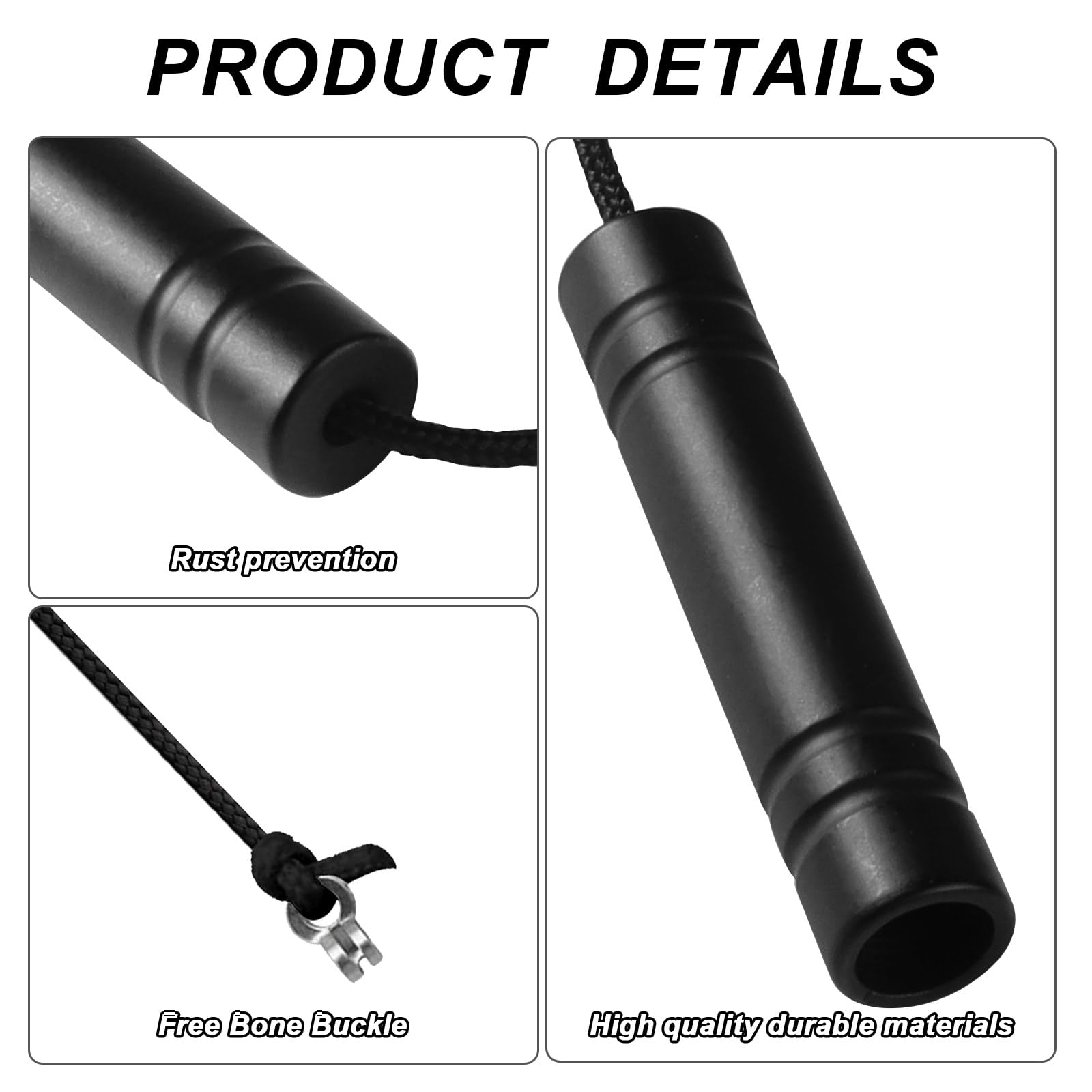 TXErfolg Bathroom Light Pull Cord 5.8 * 1.2cm Pull Cord Handle with 150cm Light Pull Cord Extension Black Cylindrical Pull Cord Light String Handle Connector for Toilet Ceiling Lights Fan Switch - Image 3