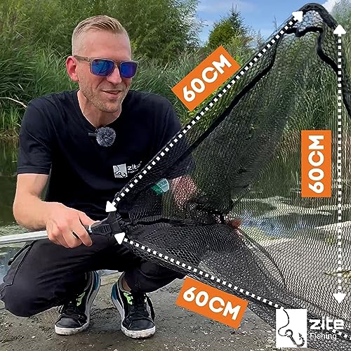 Zite Fishing Teleskop Kescher Angeln 210cm I Kescher gummiert, Diverse Längen erhältlich I Unterfangkescher gummiert Angelkescher Käscher Angeln Teleskopkescher