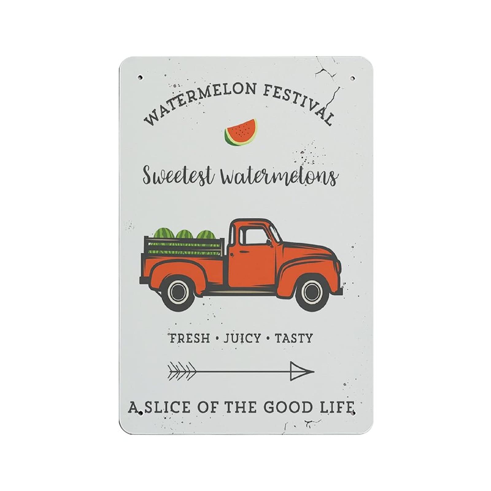 Metal Tin Sign Watermelon Festival Sweetest Vintage Tin Poster Metal Sign Wall Decoration Country Kitchen Home Garage Decor 12"x8"