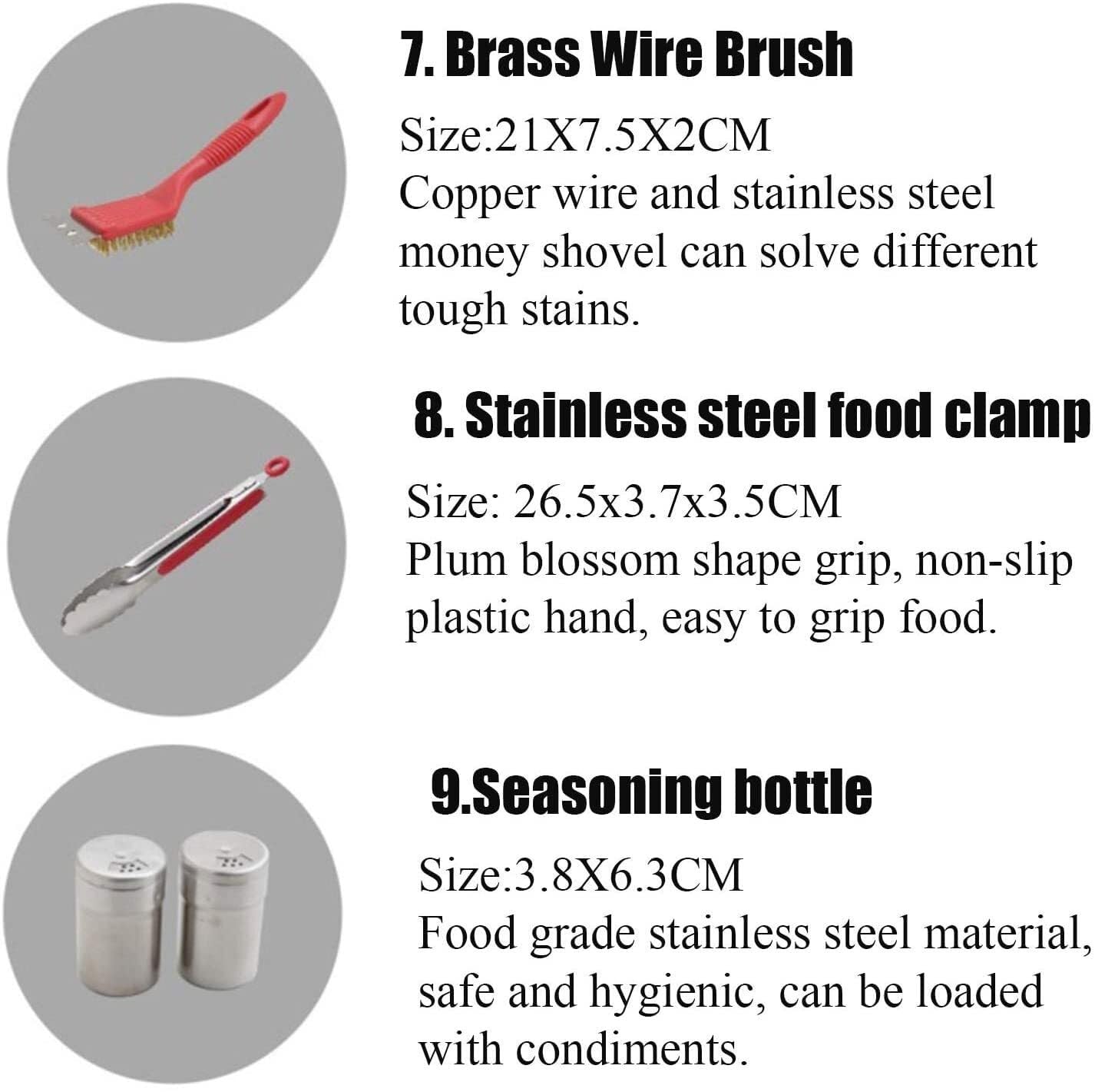 Kit di Accessori per Barbecue ad Alta Resistenza, Utensili per griglia in Acciaio Inossidabile con braciere e Custodia, per Campeggio e Tailgate Party