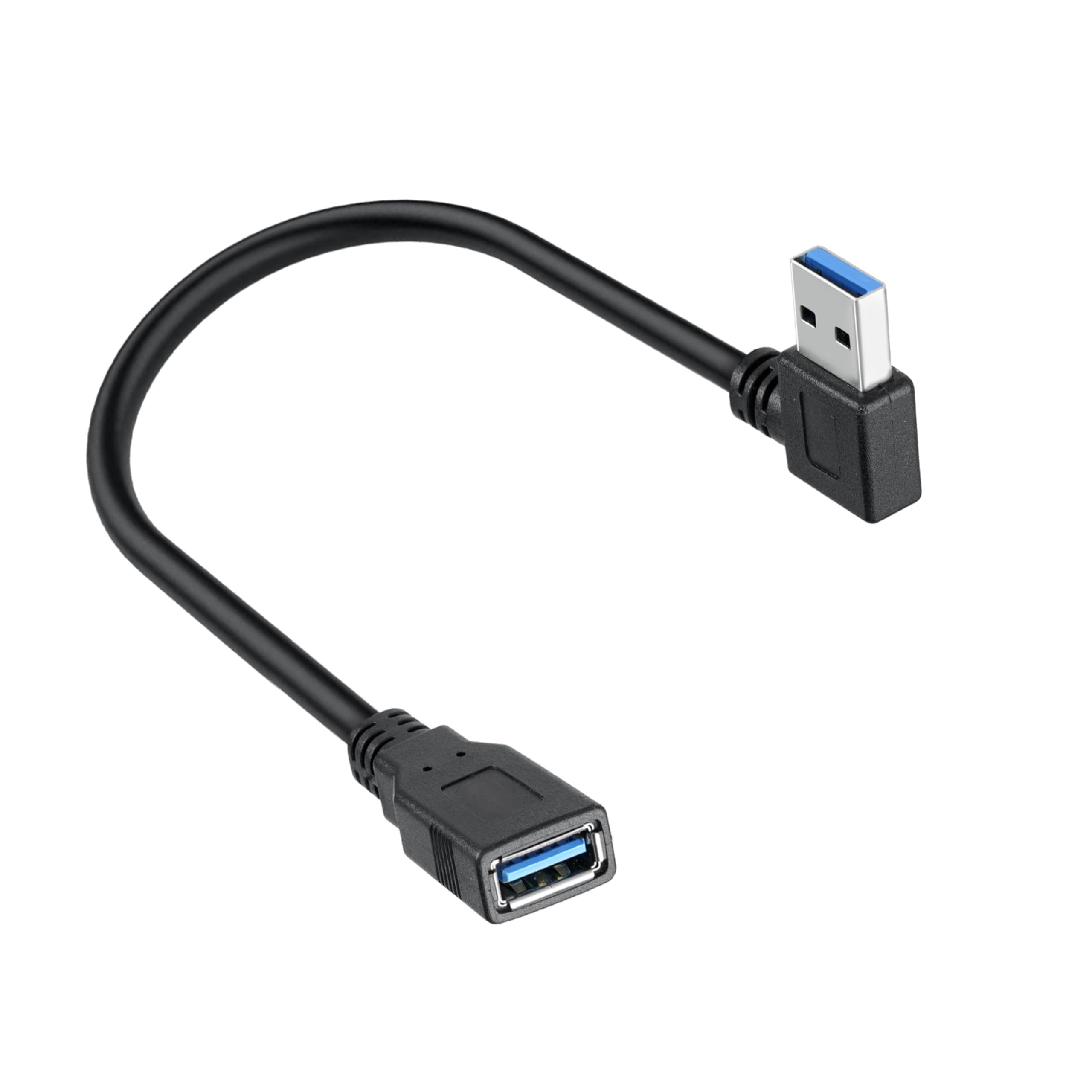 Storite 15CM USB 3.0 Extension Cable Type A Male to Female High-Speed Connection, Extension Cable Convertor Adapter Extender Cord Right Angle 90 Degree for Laptop, PC - Black-picture-17