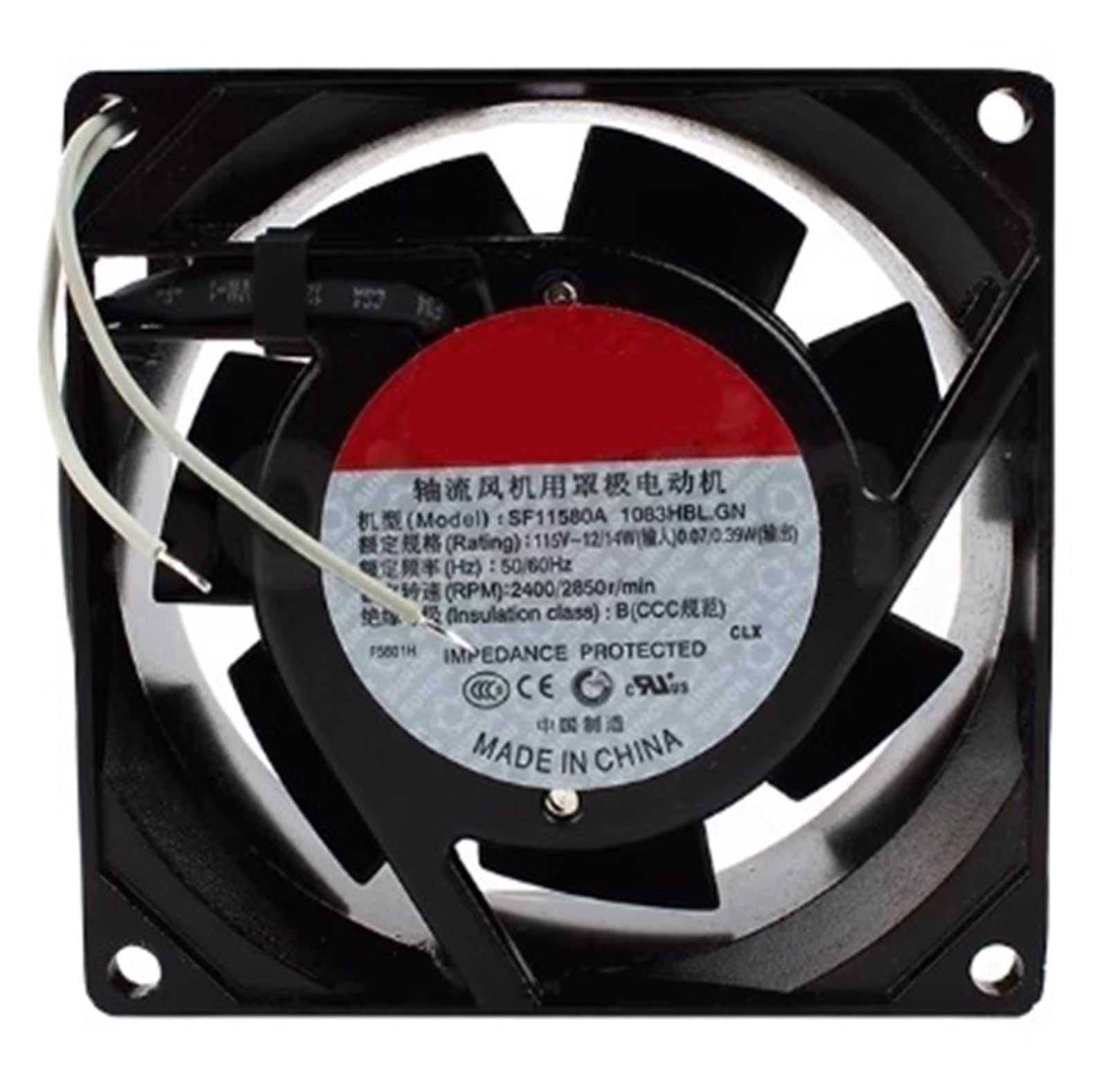 ZBWZXBDJ Fan SF11580A 1083HBL.GN 115V 8038 8CM 2 Wire AC Cooling Fan