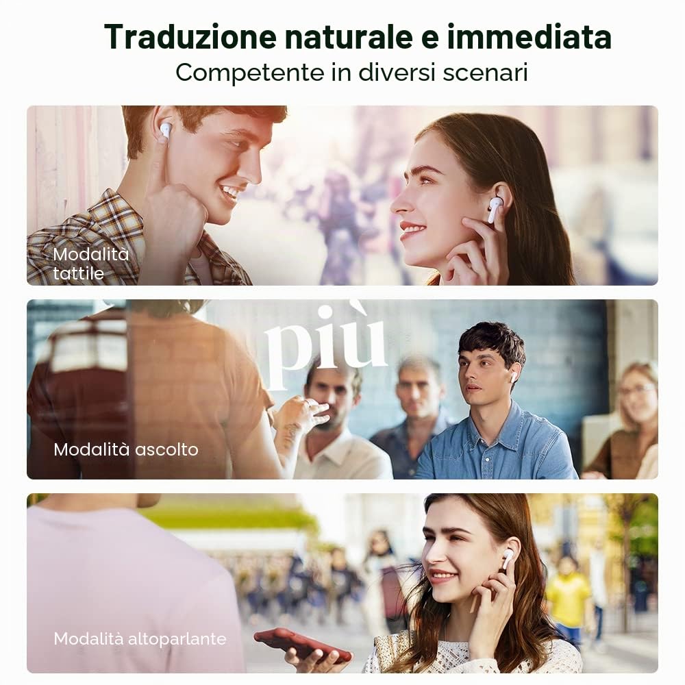 Timekettle M3 Instantaneo Voice Traduttore, App per 40 lingue e 93 dialetti, traduttore vocale espatriati esplorare la vita con la libertà, supporta iOS e Android