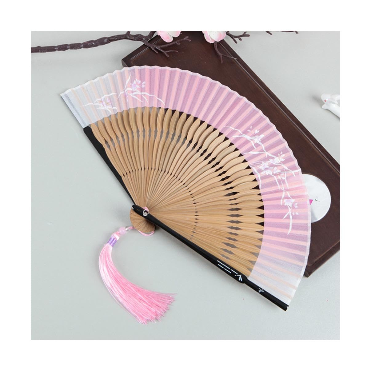 METTEOR Folding Fan Folding Fan Japanese Woman Portable Fan Ventilatore Chinese Hanfu Classical Photography Props Tea Pot