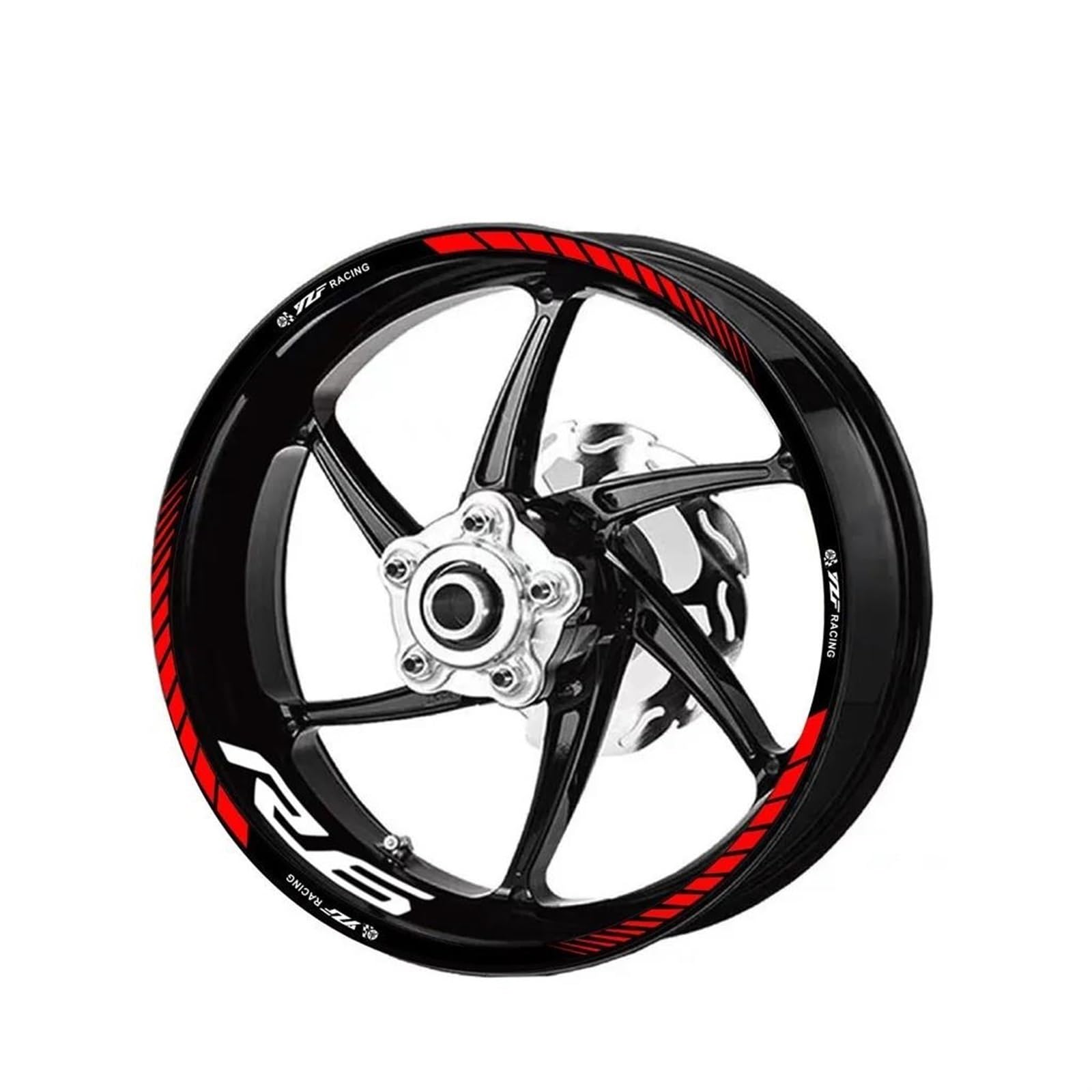 Motorcycle Racing Equipment Accessories Wheel Tire Rim Decoration Adhesive Reflective Decal Sticker for Yamaha YZF R6 Decorative(Color1)