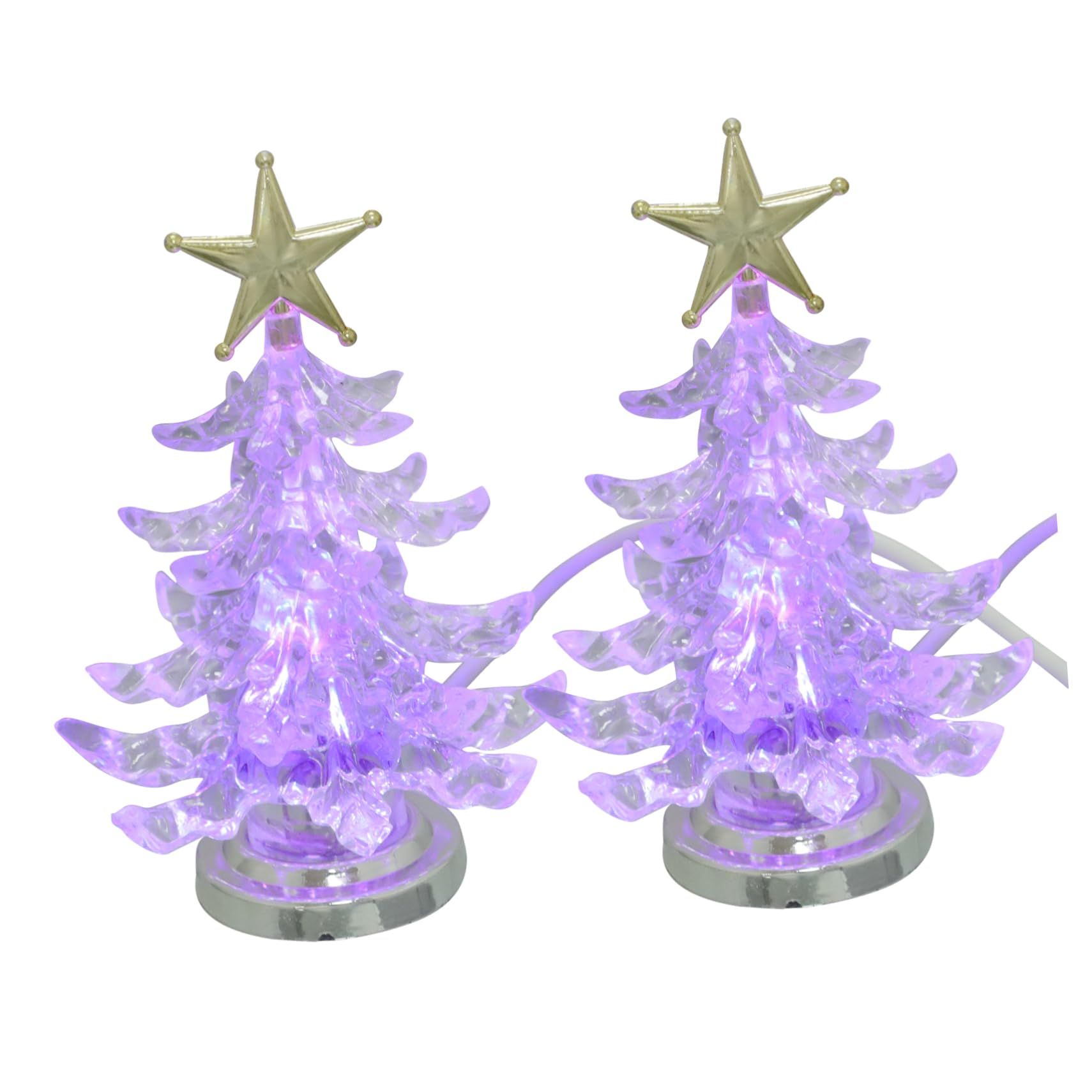 CIYODO 2Pcs Christmas Tree Shape Lamp Chic Night Light for Bedroom Decor Decoration Golden Color for Holiday Atmosphere