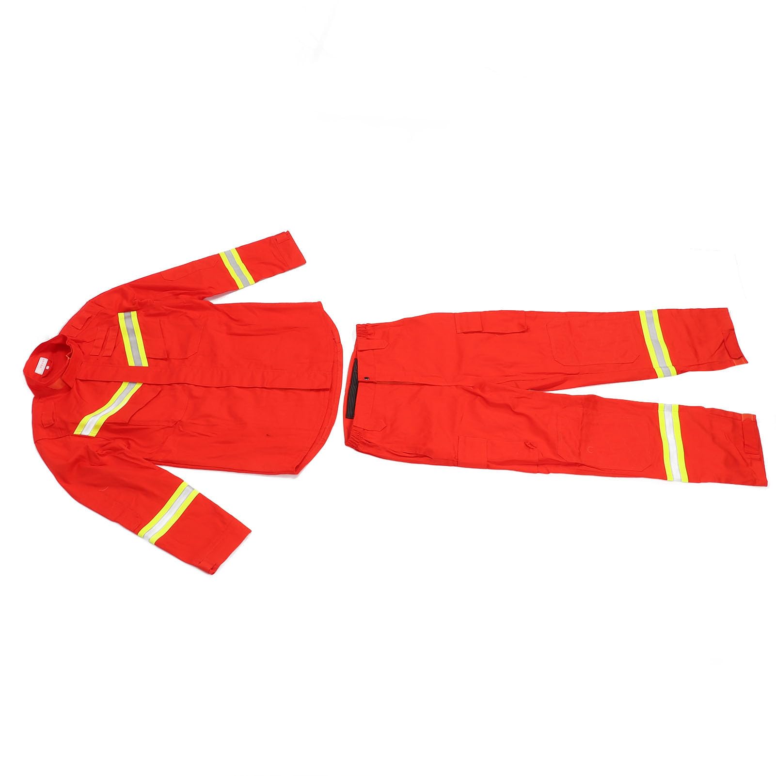 Traje Ignífugo Uniforme de Bombero para Operaciones de Socorro de Emergencia, Hecho de Satén de Algodón Protector con Tiras Reflectantes, Adecuado para Entornos Hostiles