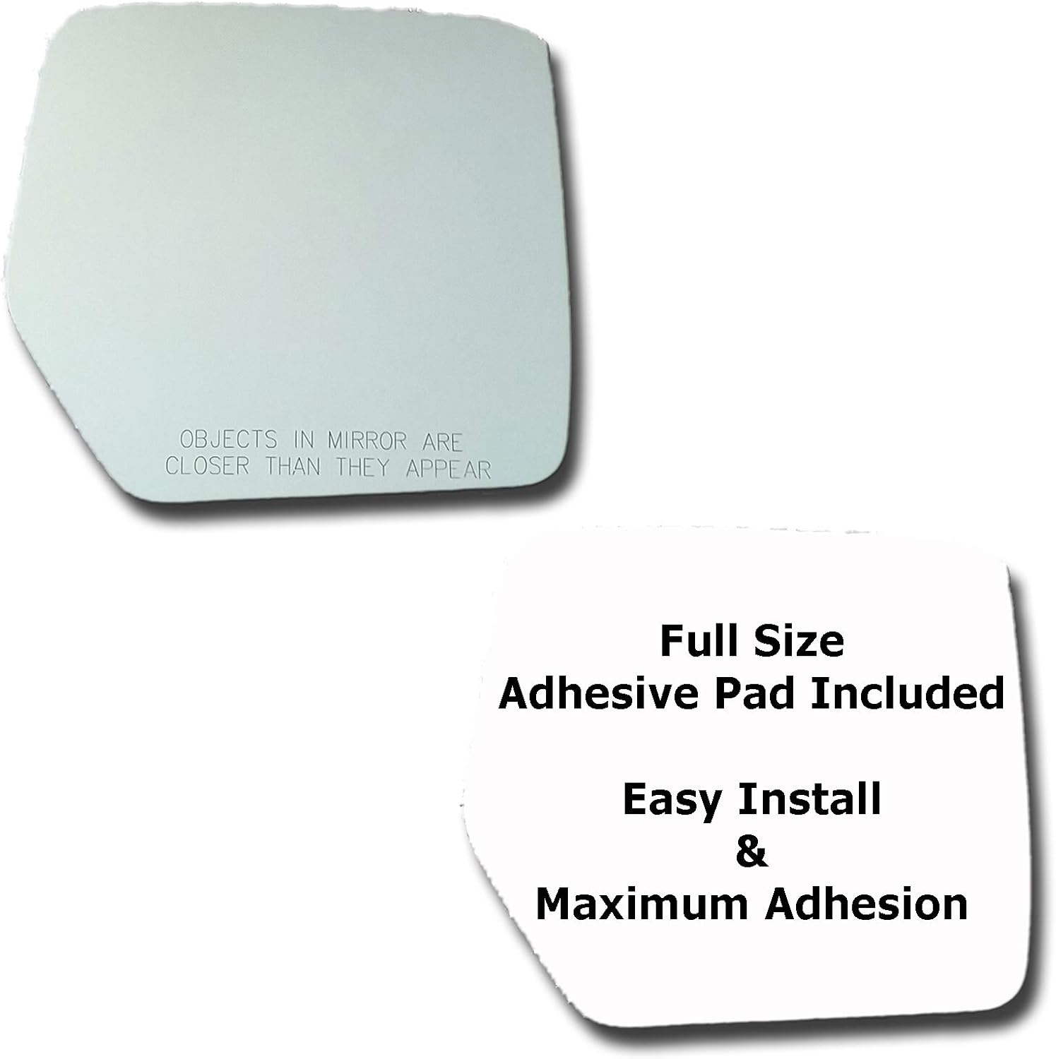 Mirror Glass + Full Size Adhesive Pad for 2007-2012 Jeep Patriot Passenger Side Replacement (2007 2008 2009 2010 2011 2012 07 08 09 10 11 12)