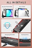 Vista 6 de i-Blason Armorbox for Nintendo Switch OLED Case 2021, Dockable Rugged Protective Case Compatible with Nintendo Switch OLED Model and Joy-Con