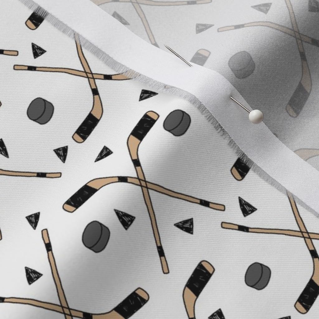 Spoonflower Fabric - Hockey Sticks Ice Sports Sport Printed on Organic Cotton Sateen Fabric by The Yard - Sewing Quilting Apparel Home Decor