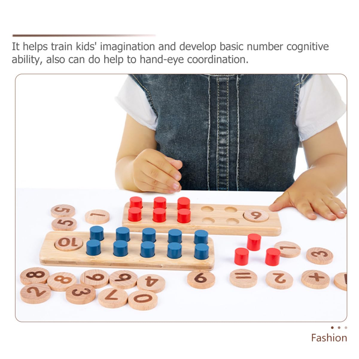 Giocattolo Educativo di Conteggio in Legno per Bambini Piccoli, Gioco Didattico Matematico Numeri Colorati per Apprendimento Precoce e Sviluppo Cognitivo, Set Gioco Montessori