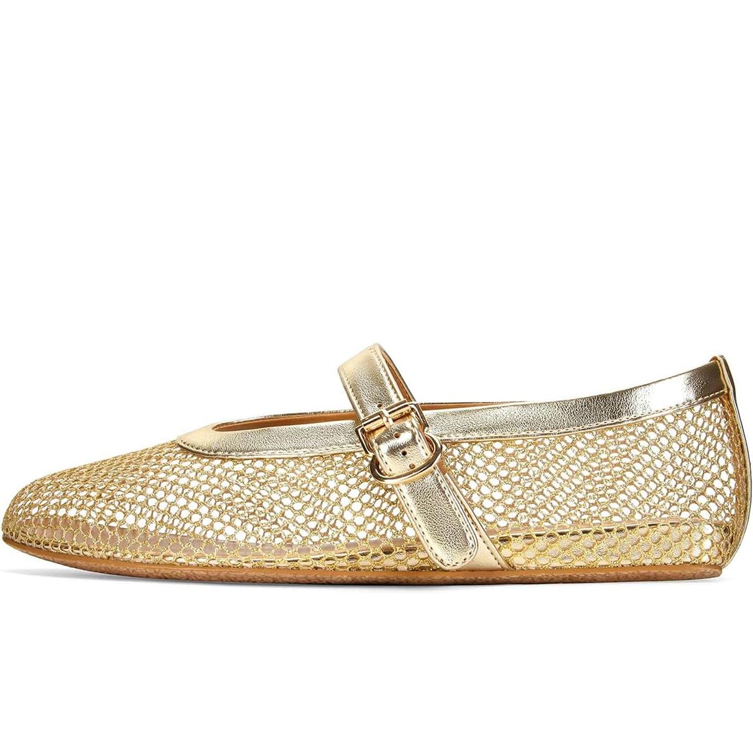 Divanne Ballet Flats for Women, Leopard Ballerina Shoes Crystal-Embellished Mary Jane Flats Mesh Flat Shoes