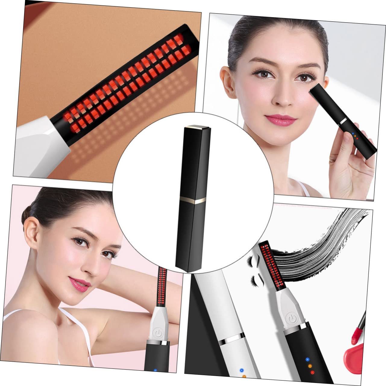 Healeved 3piezas Rizador De Pestañas Eléctrico Usb Recargable Herramienta De Belleza Para Damas De Temperatura y Pantalla Digital Rizador De Pestañas Portátil Para Uso Casa