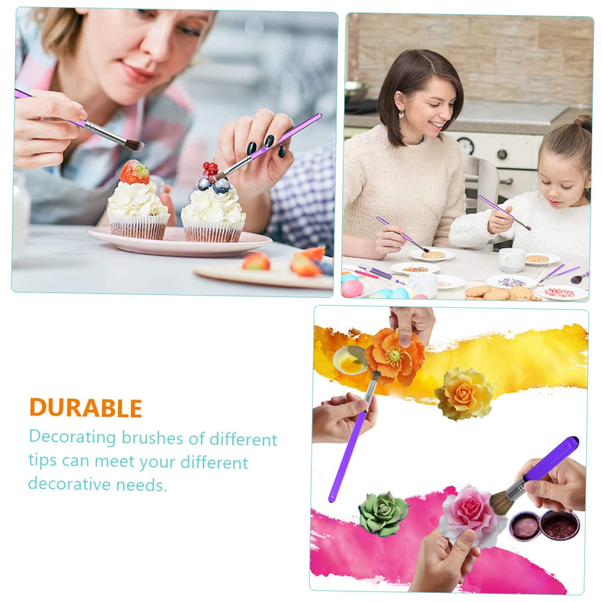 TOPBATHY Stk Stiftetui Mit Fondant-gravur Kuchen Staubpinsel Kuchendekorationswerkzeuge Stift Zum Dekorieren Von Kuchen Fachmann Minikuchen Kuchenmalerei Süß Haushalt Plastik Kuchenform
