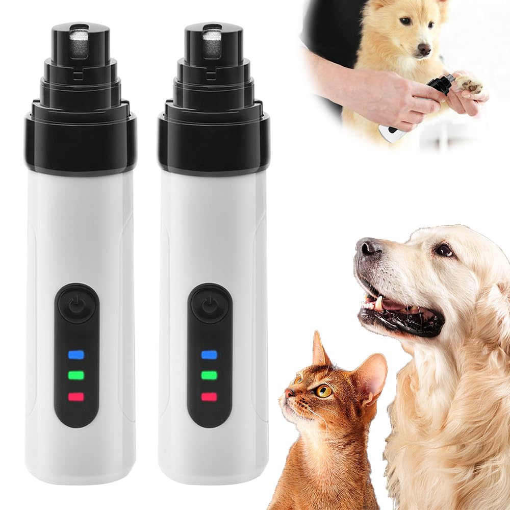 Silent Groom Pro - Molinillo de uñas para perros, molinillo de uñas Silent Groom Pro para mascotas, recargable con carga USB, silencioso, herramienta de alisado de patas de mascotas (2 juegos)